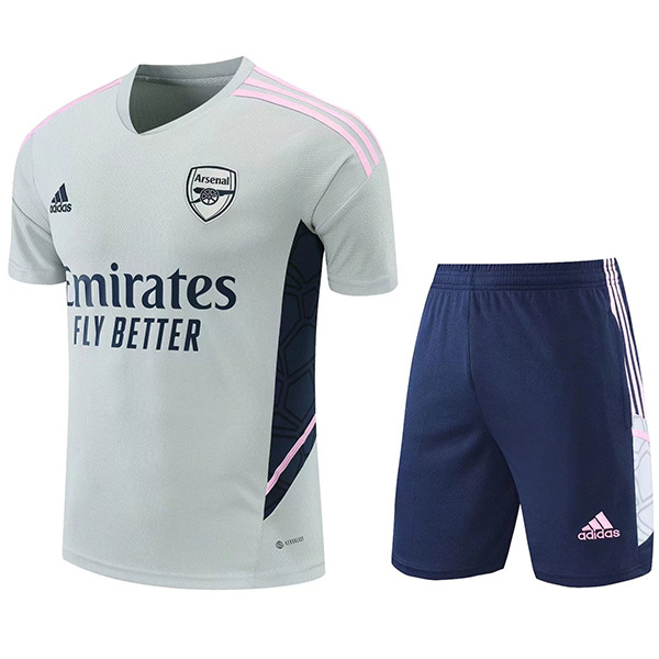 Arsenal training jersey sportswear uniform men's soccer shirt football short sleeve sport gray top t-shirt 2022-2023